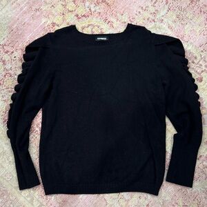 Express Skimming Ruffle Sleeve Crew Neck Sweater Size M